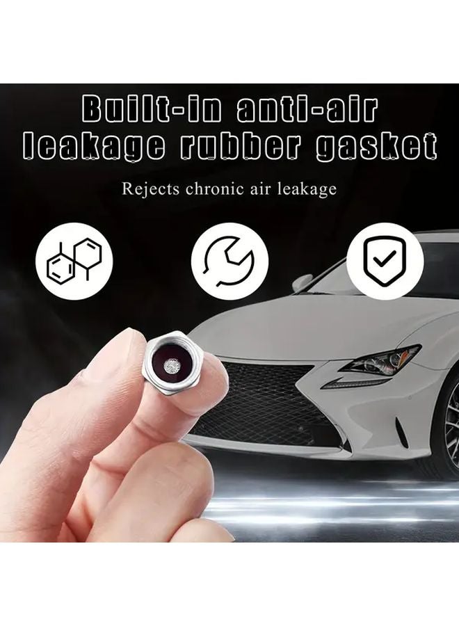 8Pcs Aluminum Alloy Tire Valve Caps With Rubber Seal For Car Truck SUV Motorcycle - Image 4